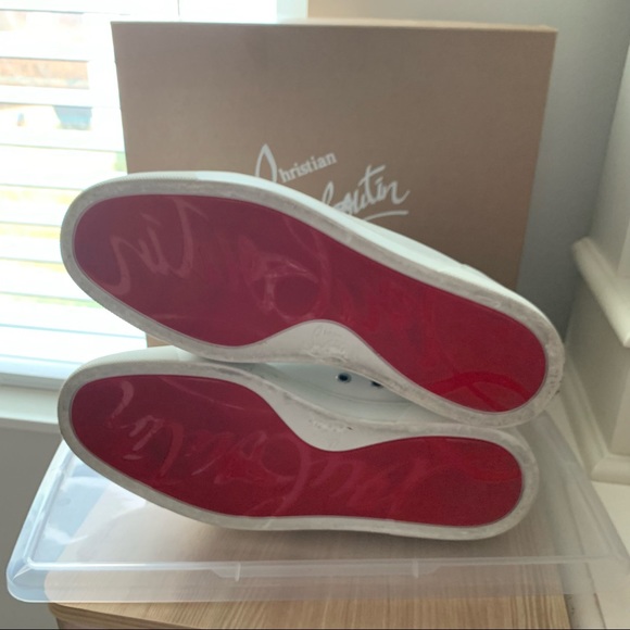 Christian Louboutin Men’s Louis Flat White Sneakers Size 42 - Picture 3 of 9
